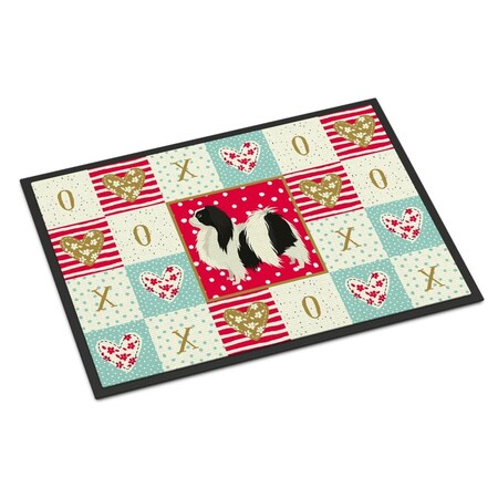 Carolines Treasures 18 x 27 in. Japanese Chin Love Indoor or Outdoor Mat CK5938MAT